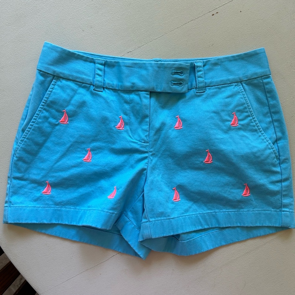 Vineyard Vines Blue and Pink Embroidered Shorts